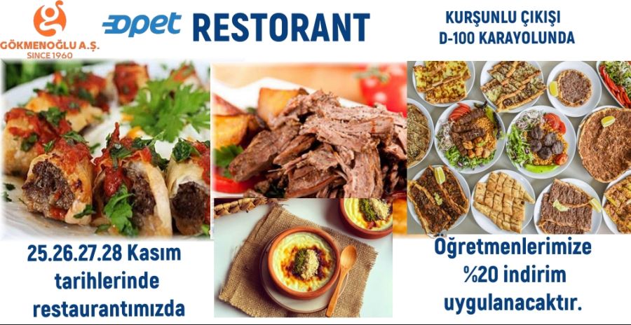 KURŞUNLU GÖKMENOĞLU RESTORAN ÖĞRETMENLER GÜNÜNÜN KUTLAR