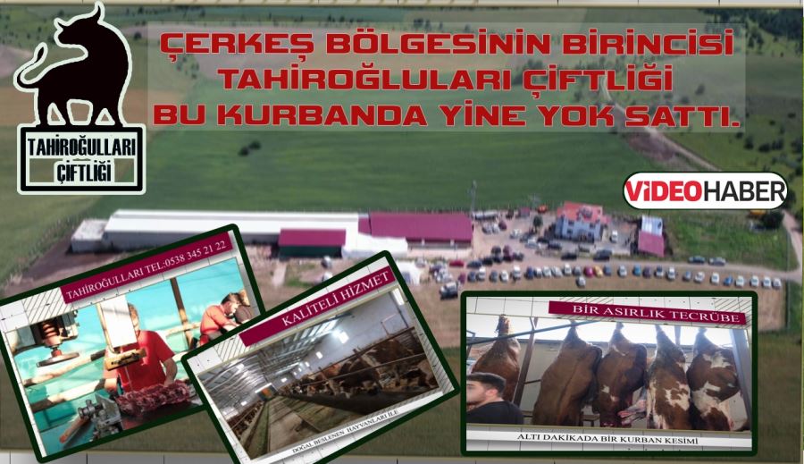 ÇERKEŞ BÖLGESİNİN BİRİNCİSİ TAHİROĞLULARI ÇİFTLİĞİ BU KURBANDA YİNE YOK SATTI.
