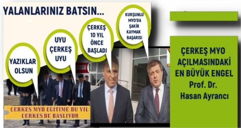 ÇERKEŞ MYO  AÇILMASINDAKİ  EN BÜYÜK ENGEL  Prof DR HASAN AYRANCI