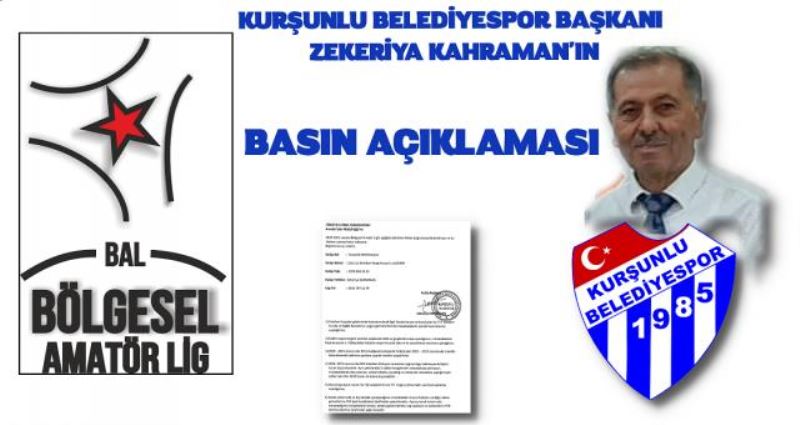 KURŞUNLU BELEDİYESPOR BASIN AÇIKLAMASI